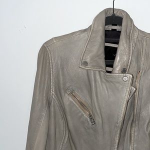 Mauritius Gray Genuine Lambskin Leather Fashion Jacket for Women. Size US 10.